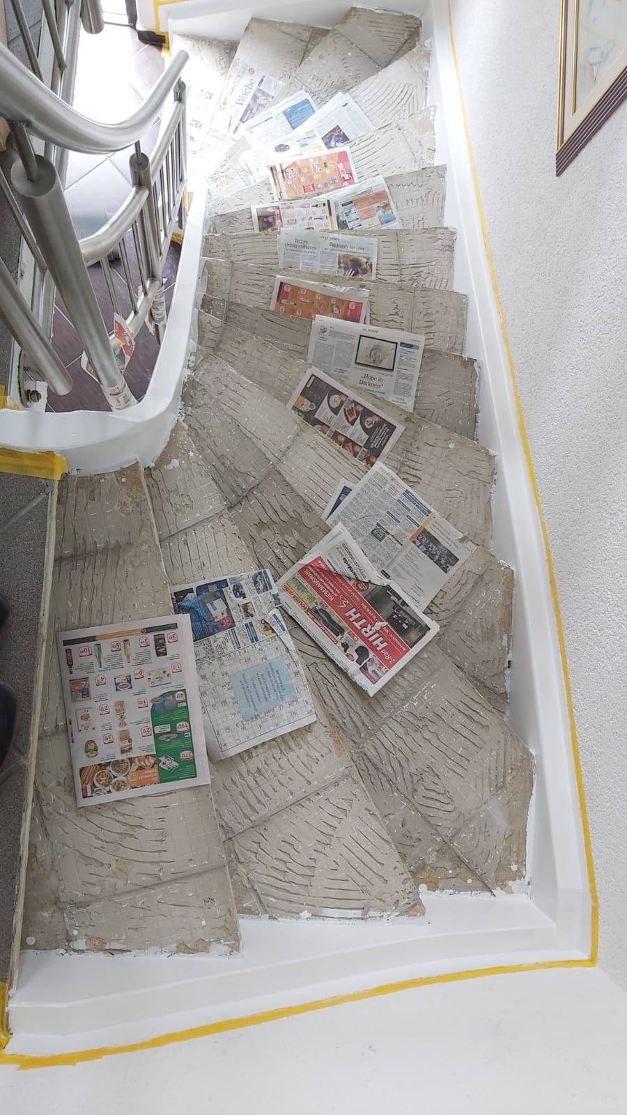Treppenaufgang Vorbereitung für Vinylbelegung -Treppenrenovierung